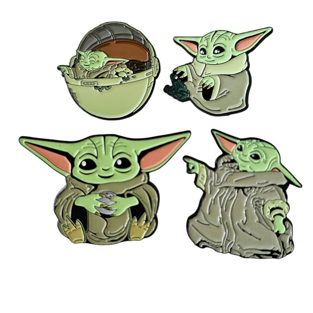 Mandalorian Baby Yoda Chibi Grogu Pins, Set Of 4